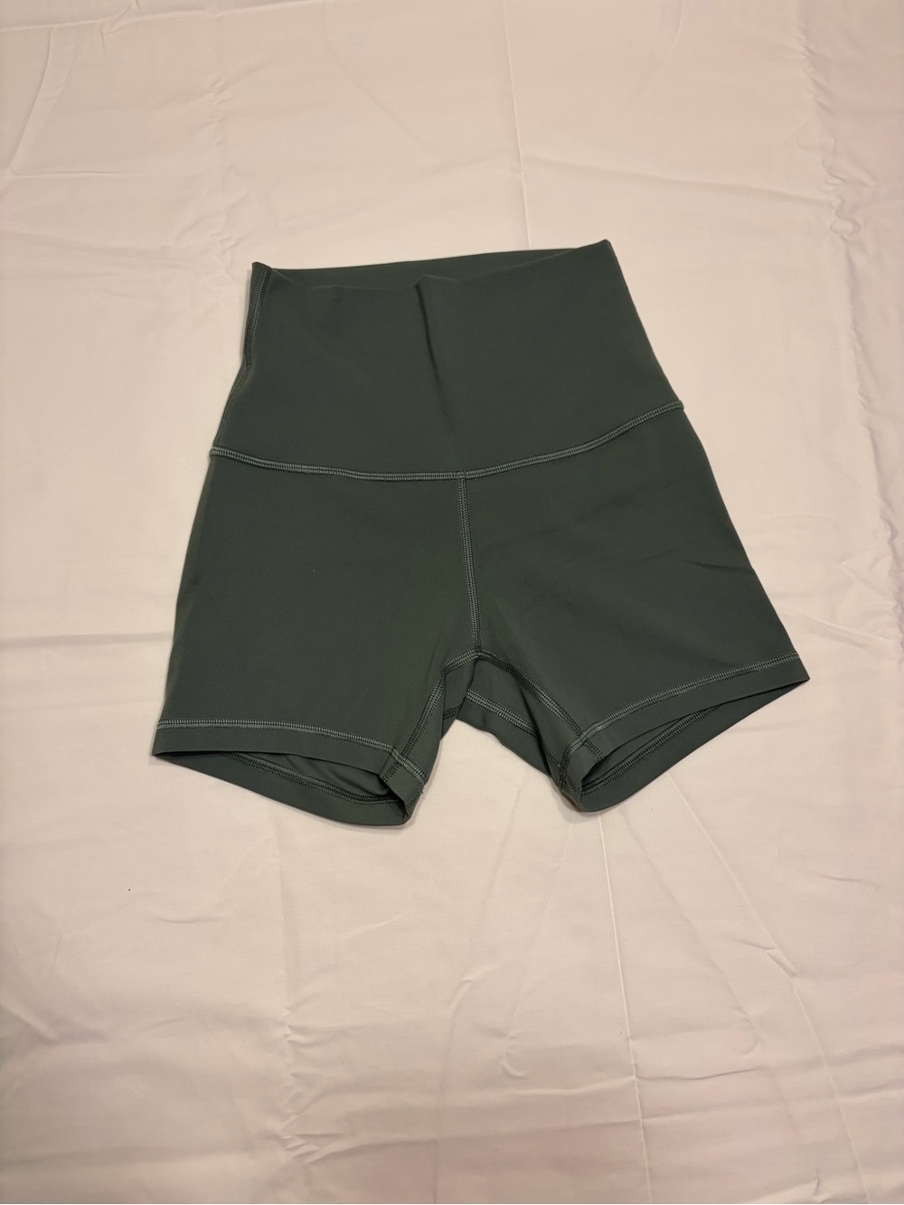 Lululemon Athletica High-Waist Biker Shorts in Olive